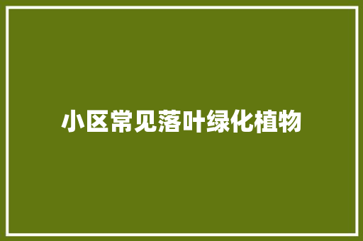 小区常见落叶绿化植物