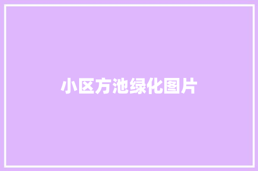 小区方池绿化图片