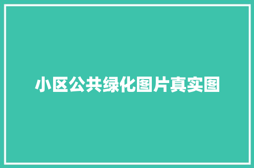小区公共绿化图片真实图