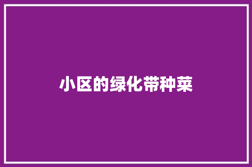 小区的绿化带种菜