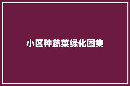 小区种蔬菜绿化图集
