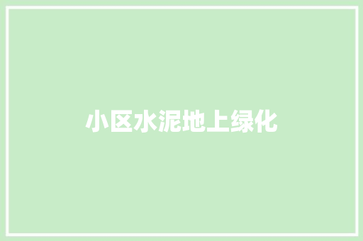 小区水泥地上绿化
