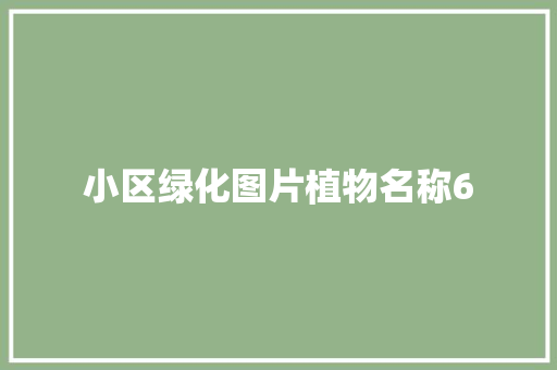 小区绿化图片植物名称6