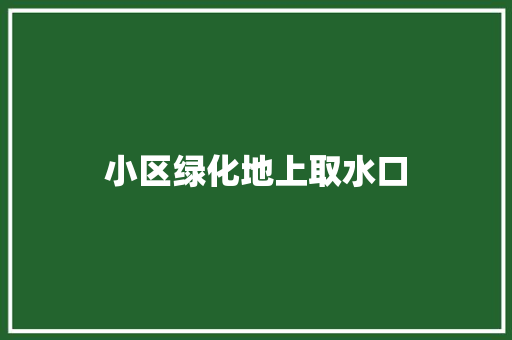 小区绿化地上取水口