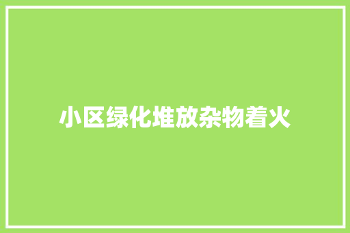 小区绿化堆放杂物着火
