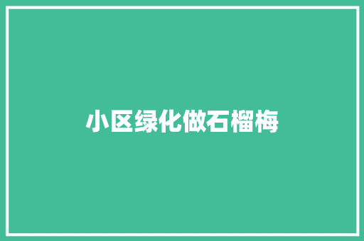 小区绿化做石榴梅