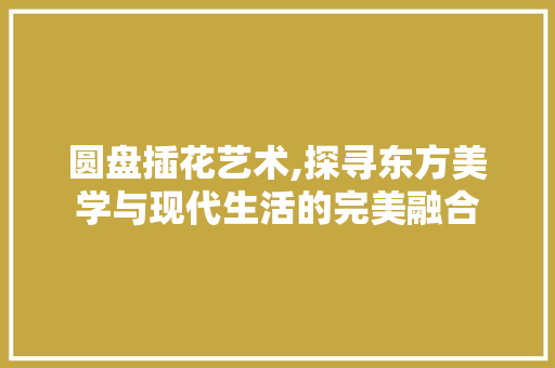圆盘插花艺术,探寻东方美学与现代生活的完美融合