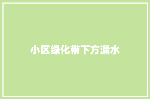 小区绿化带下方漏水