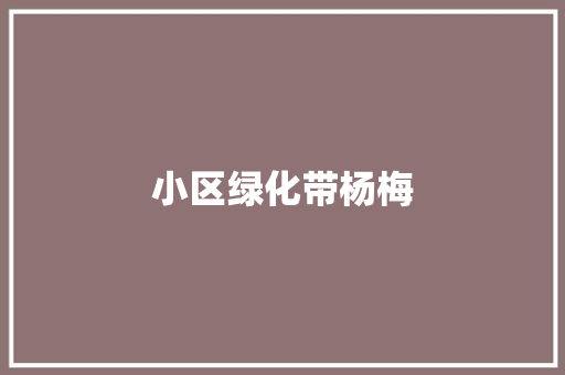 小区绿化带杨梅