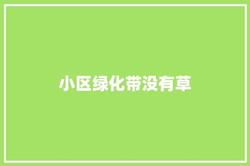 小区绿化带没有草