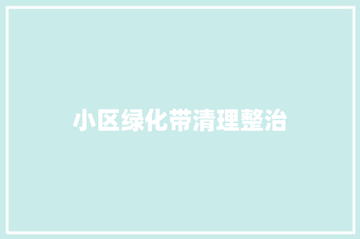 小区绿化带清理整治