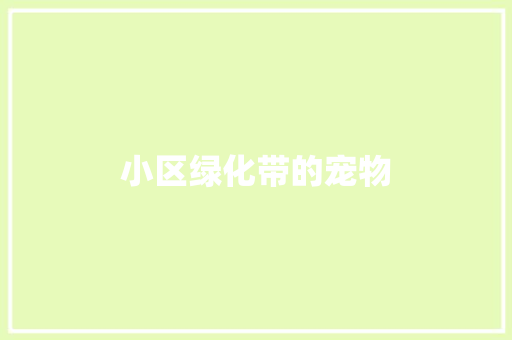 小区绿化带的宠物