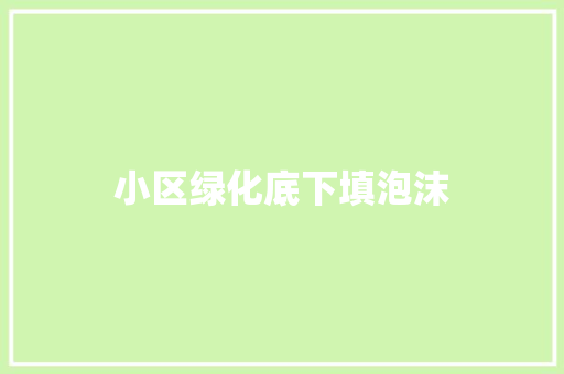 小区绿化底下填泡沫