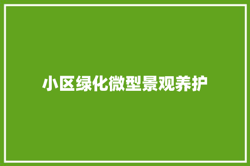 小区绿化微型景观养护