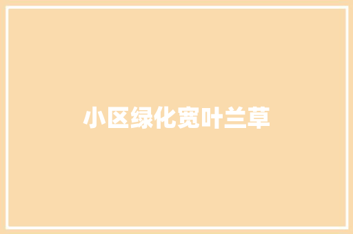 小区绿化宽叶兰草