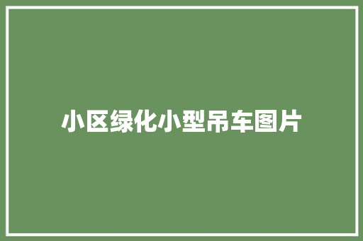 小区绿化小型吊车图片
