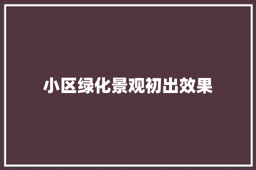 小区绿化景观初出效果