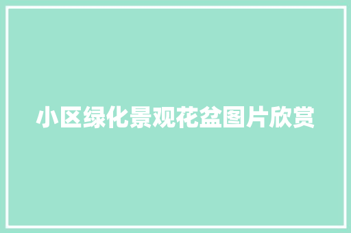 小区绿化景观花盆图片欣赏
