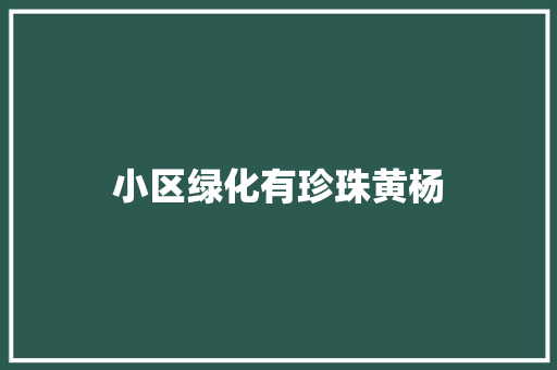 小区绿化有珍珠黄杨