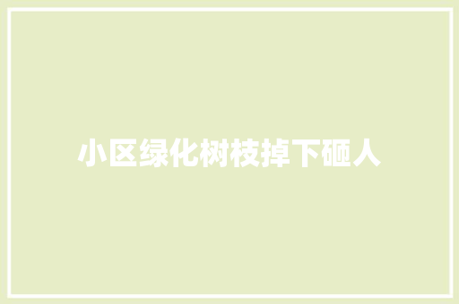 小区绿化树枝掉下砸人