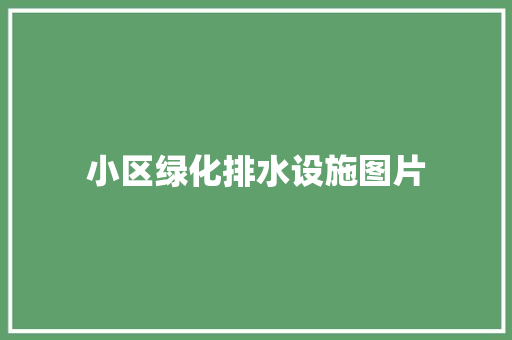 小区绿化排水设施图片