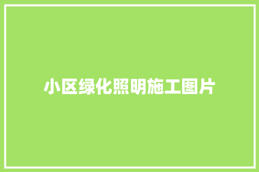 小区绿化照明施工图片