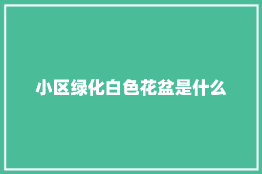 小区绿化白色花盆是什么