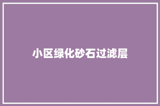 小区绿化砂石过滤层