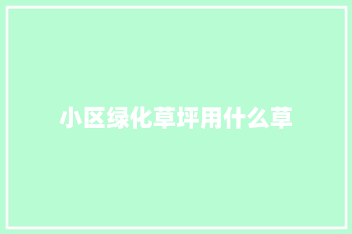 小区绿化草坪用什么草