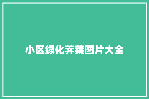 小区绿化荠菜图片大全