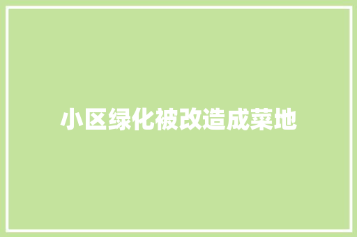 小区绿化被改造成菜地