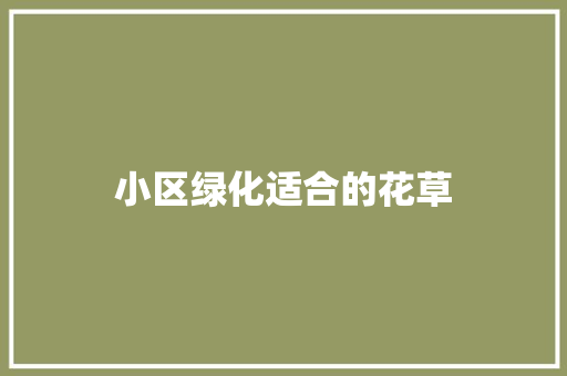 小区绿化适合的花草