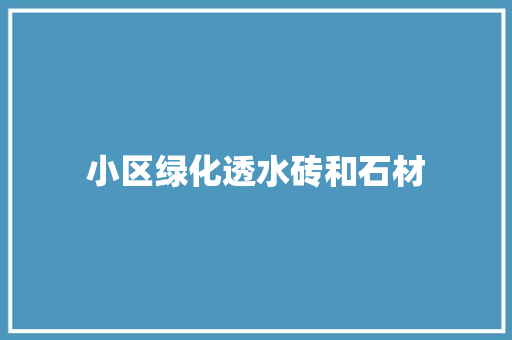 小区绿化透水砖和石材