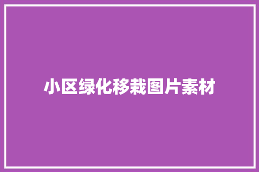 小区绿化移栽图片素材
