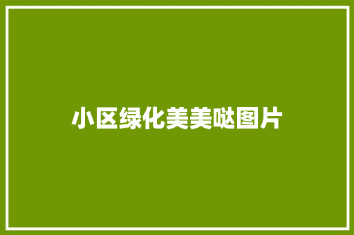 小区绿化美美哒图片