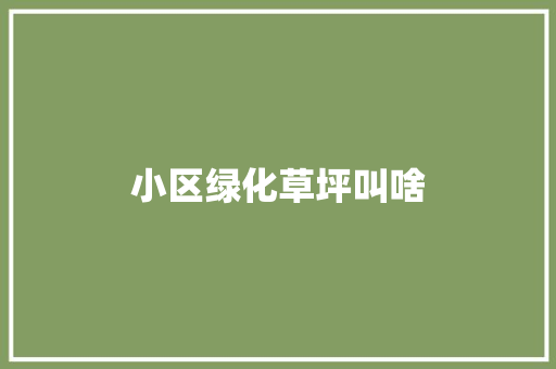 小区绿化草坪叫啥