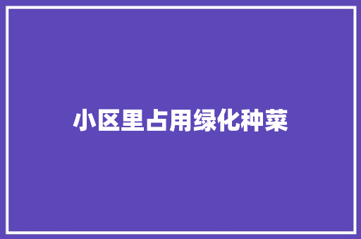 小区里占用绿化种菜
