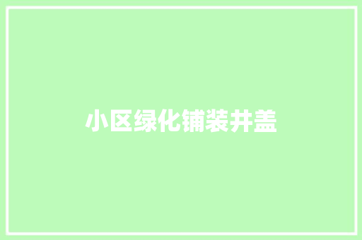 小区绿化铺装井盖