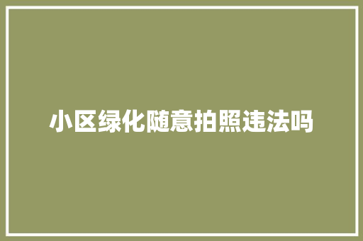小区绿化随意拍照违法吗