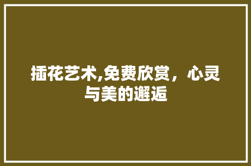 插花艺术,免费欣赏，心灵与美的邂逅