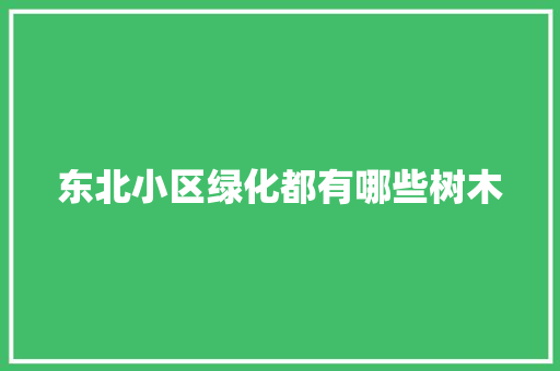 东北小区绿化都有哪些树木