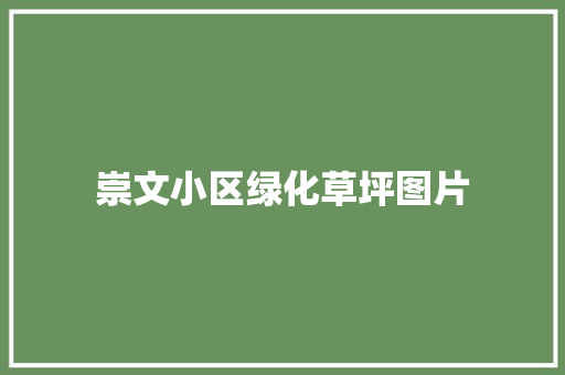 崇文小区绿化草坪图片