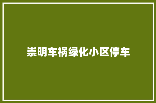崇明车祸绿化小区停车