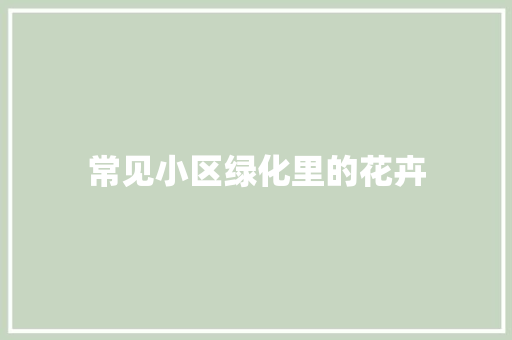 常见小区绿化里的花卉