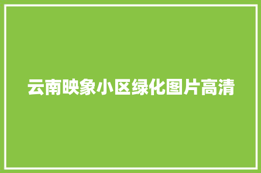 云南映象小区绿化图片高清 花卉育苗