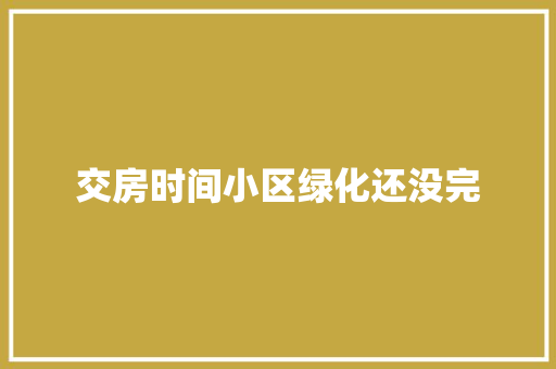 交房时间小区绿化还没完