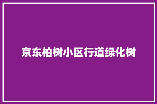 京东柏树小区行道绿化树
