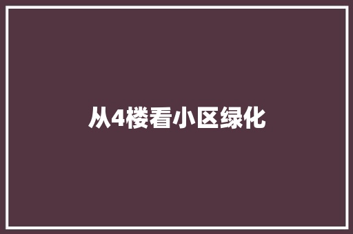 从4楼看小区绿化