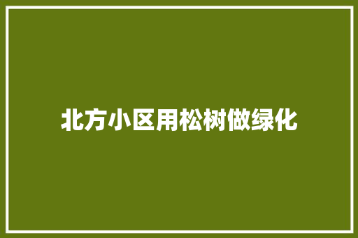 北方小区用松树做绿化