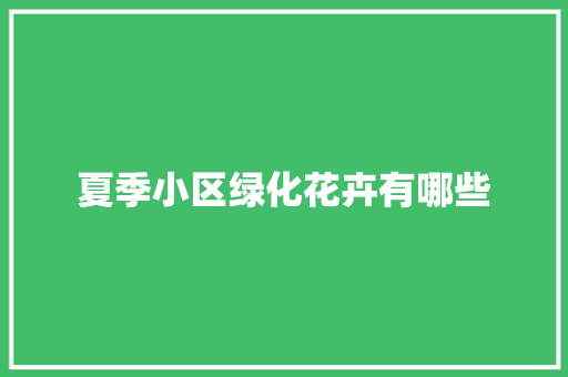 夏季小区绿化花卉有哪些